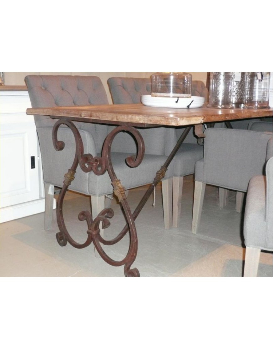 Teak/Iron table 220*100